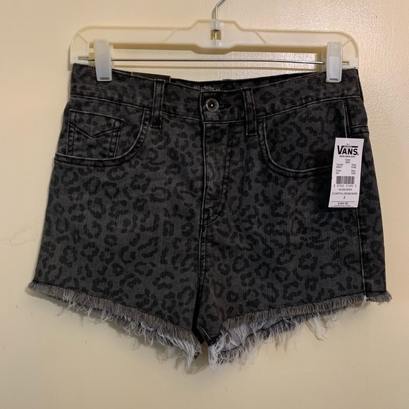 Vans Pants - Vans High Waisted Leopard Distressed Denim Shorts